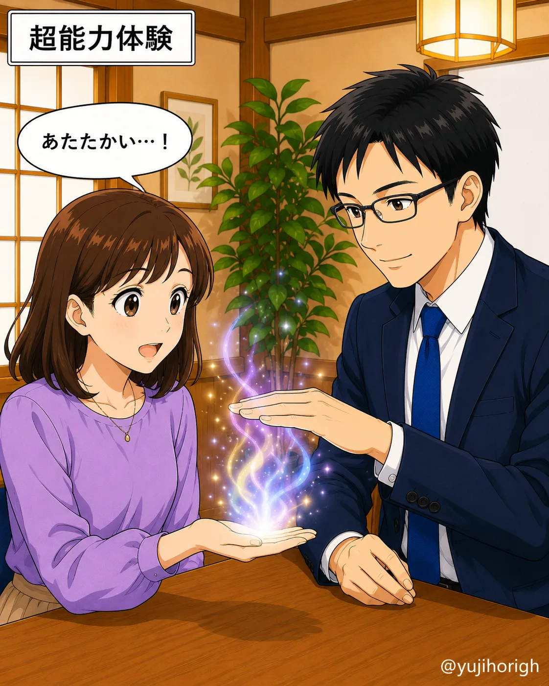 手をかざすと「あたたかい…！」超能力体験